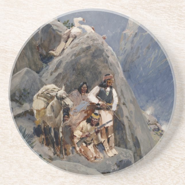 Native American Icons: Apache Warriors, US Cavalry Coaster (Front)