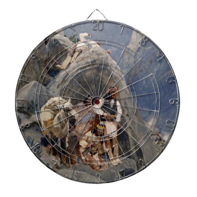 Native American Icons: Apache Warriors, US Cavalry Dart Board (Front)