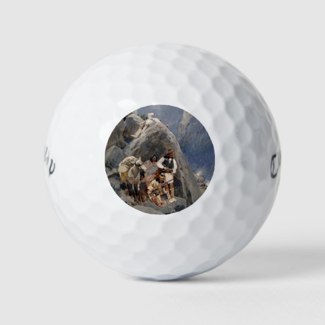 Native American Icons: Apache Warriors, US Cavalry Golf Balls (Front)