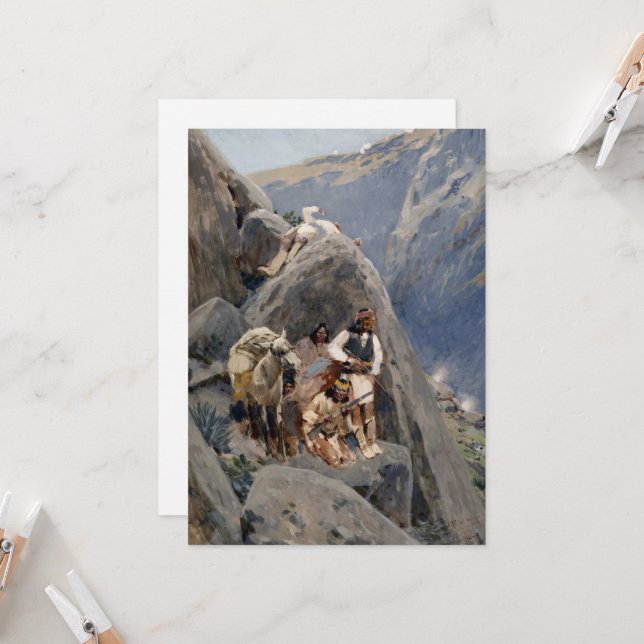 Native American Icons: Apache Warriors, US Cavalry Invitation (Front/Back In Situ)