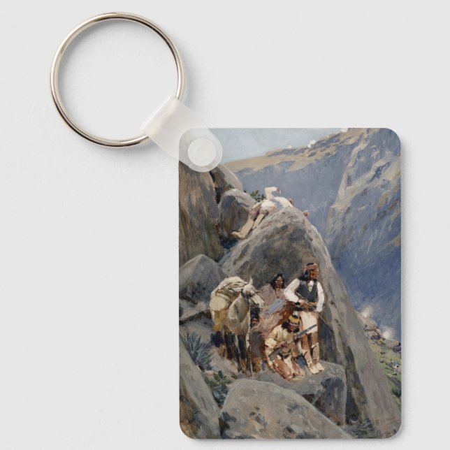 Native American Icons: Apache Warriors, US Cavalry Keychain (Front)