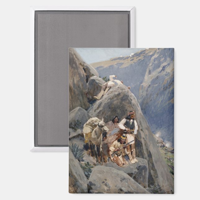 Native American Icons: Apache Warriors, US Cavalry Magnet (Front/Back)