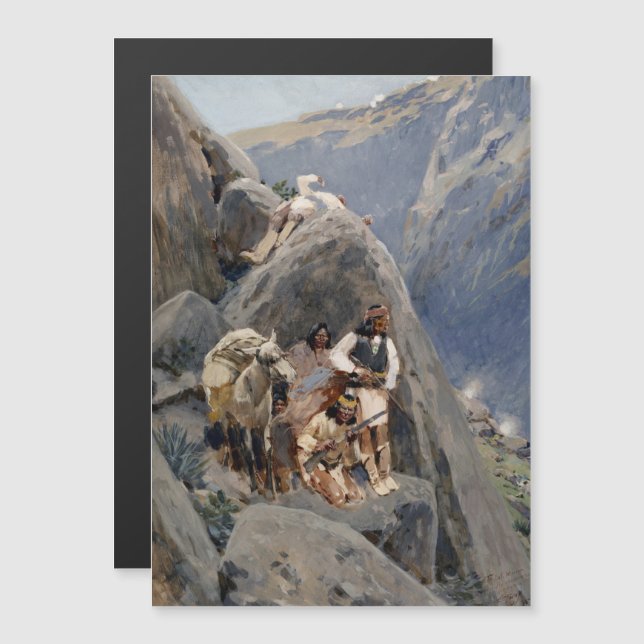 Native American Icons: Apache Warriors, US Cavalry Magnetic Invitation (Front/Back)