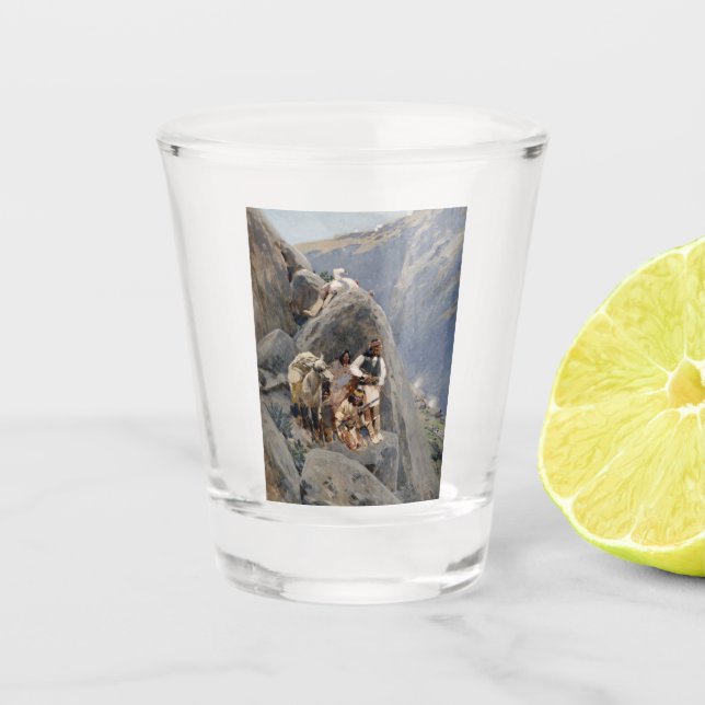 Native American Icons: Apache Warriors, US Cavalry Shot Glass (Front)