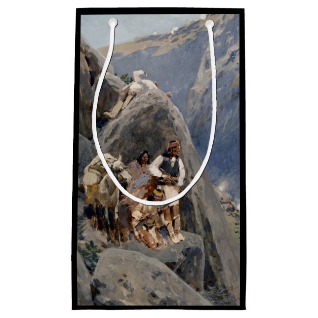 Native American Icons: Apache Warriors, US Cavalry Small Gift Bag (Front)