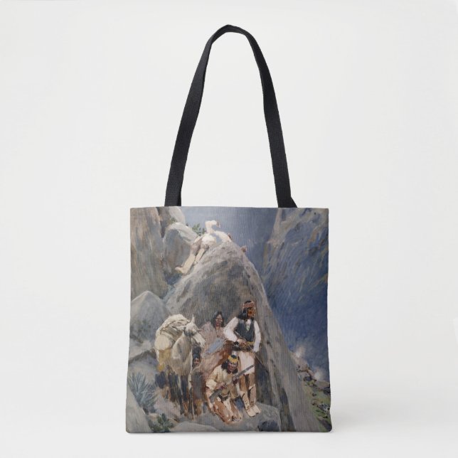 Native American Icons: Apache Warriors, US Cavalry Tote Bag (Front)