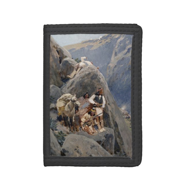 Native American Icons: Apache Warriors, US Cavalry Trifold Wallet (Front Vertical)