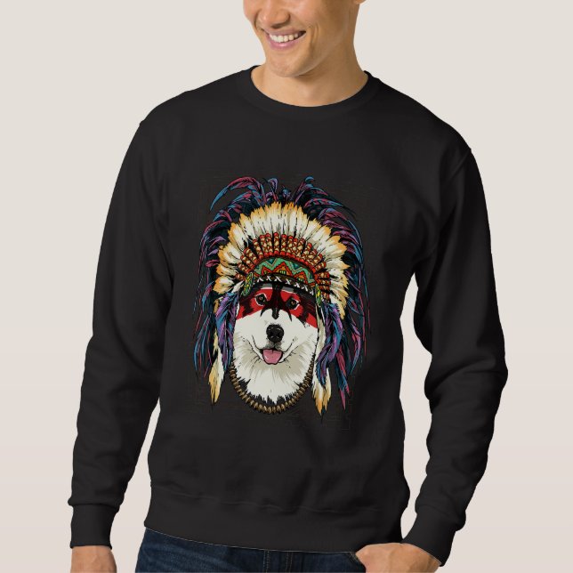 Native American Indian Alaskan Malamute Indigenous Sweatshirt (Front)