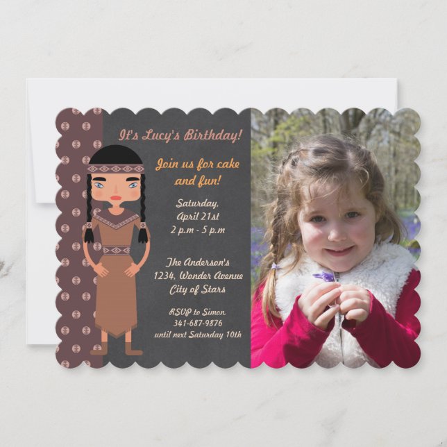 Native American Indian Birthday Party Invitation (Front)