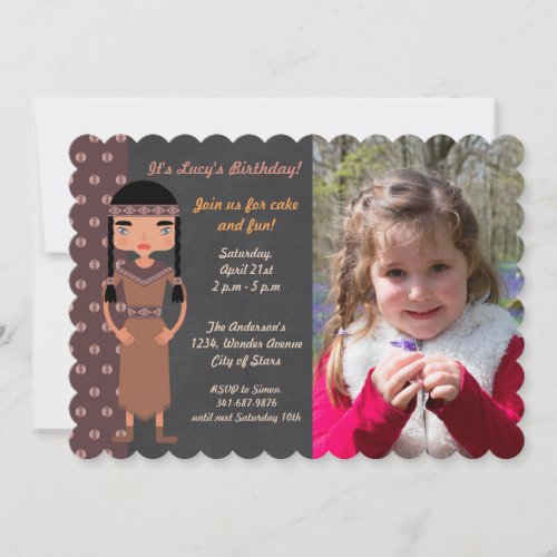 Native American Indian Birthday Party Invitation