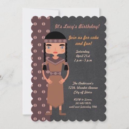 Native American Indian Birthday Party Invitation