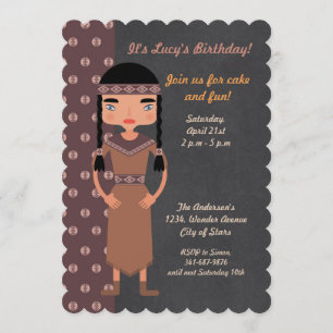 Native American Indian Birthday Party Invitation