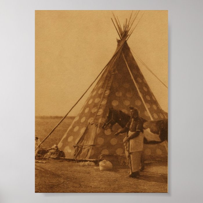 Native American Indian Blackfoot TeePee Art Poster