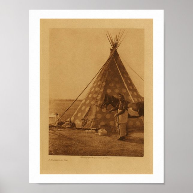Native American Indian Blackfoot TeePee Art Poster (Front)
