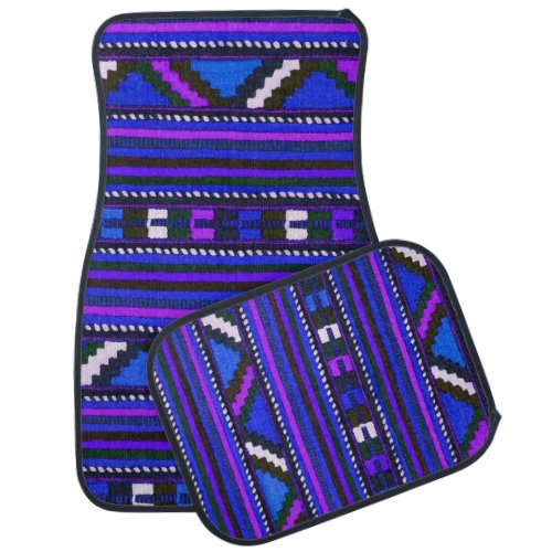 Native American Indian blue texture design Car Mat