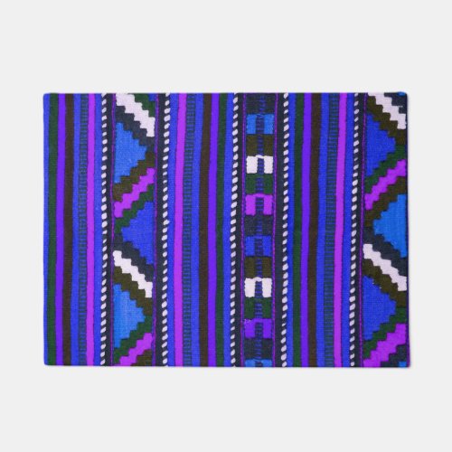 Native American Indian blue texture design Doormat