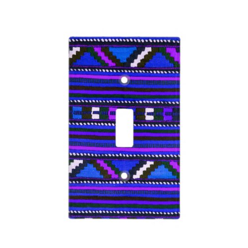 Native American Indian blue texture design Light Switch Cover