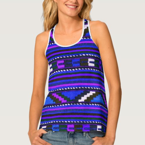 Native American Indian blue texture design Tank Top