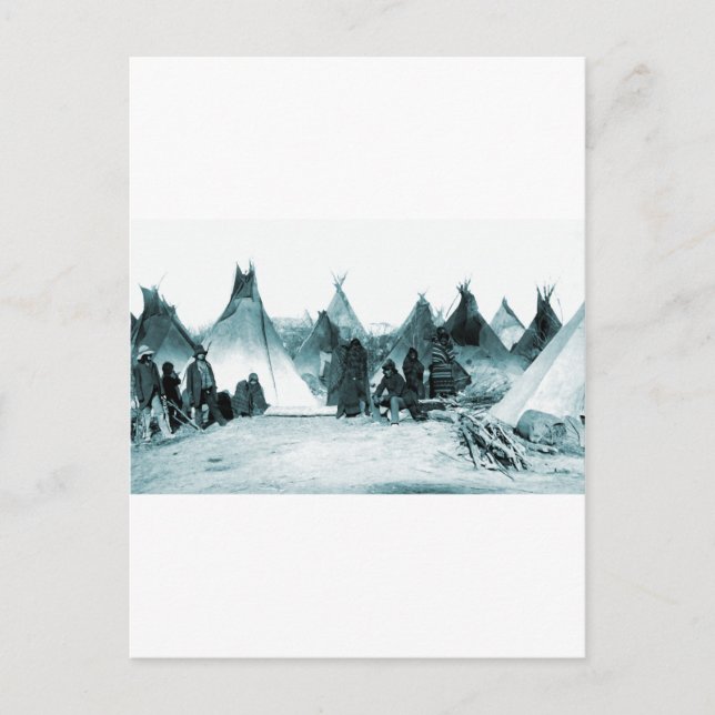 Native American Indian Camp 1890s Postcard (Front)