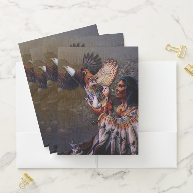 Native American Indian Chief and Animals  Pocket Folder (In Situ)