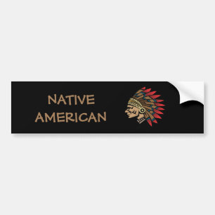 Native American Indian Chief Bumper Sticker