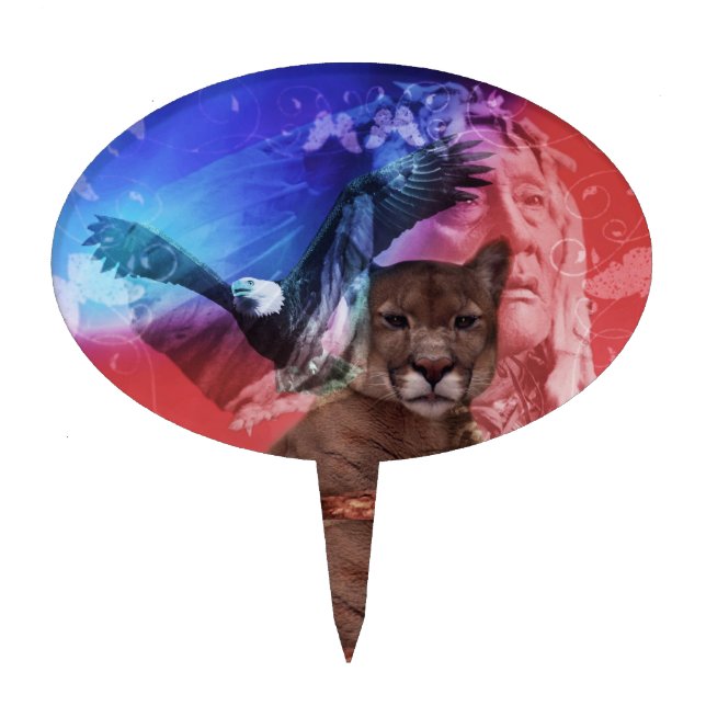 Native American Indian Chief Cake Topper (Front)