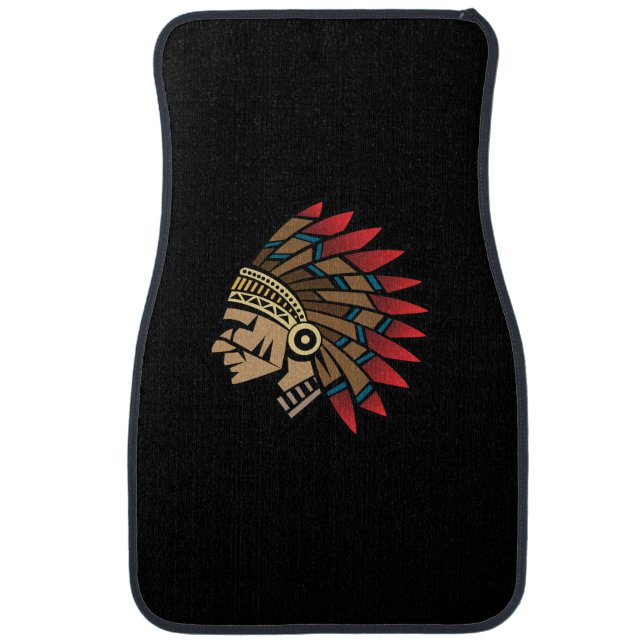 Native American Indian Chief Car Floor Mat (Front)