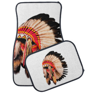 native american indian chief headdress (indian chi car floor mat