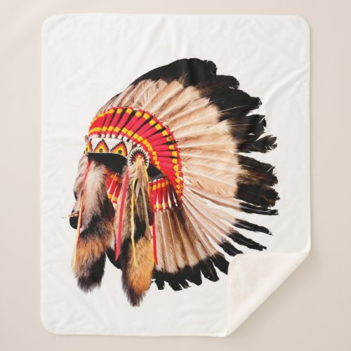 native american indian chief headdress indian chi sherpa blanket