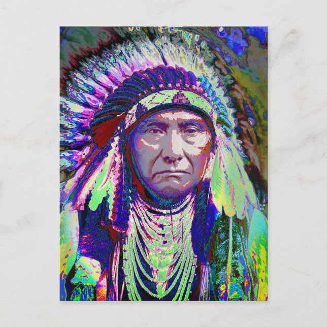 Native American Indian Chief Postcard (Front)