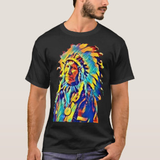 Native American Indian Chief Red Cloud Colorful   T-Shirt