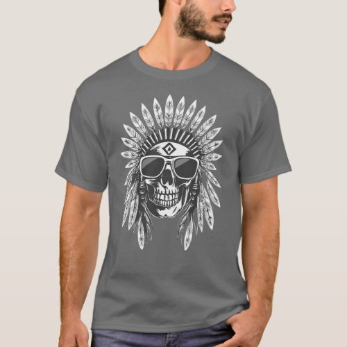 Native American Indian Chief Skull American Indian T_Shirt