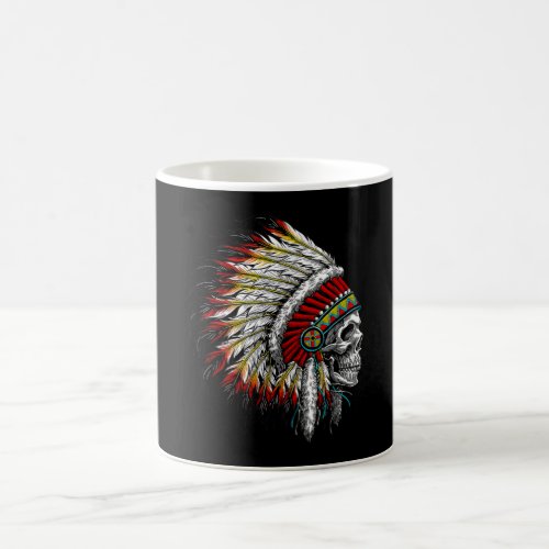 Native American Indian Chief Skull Motorcycle Coffee Mug