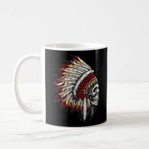 Native American Indian Chief Skull Motorcycle Head Coffee Mug