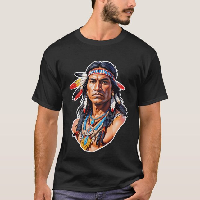 Native American Indian Chief T-Shirt (Front)