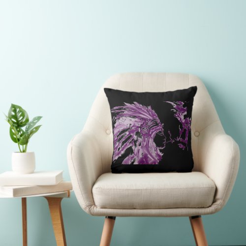 Native American Indian Chief Throw Pillow