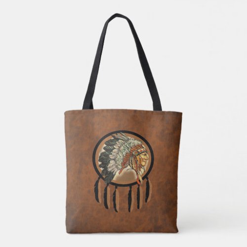 Native American Indian Chief Tote Bag