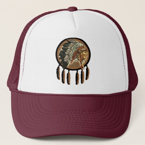 Native American Indian Chief Trucker Hat