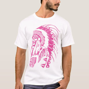 Native American Indian Chief Vintage (Fuchsia) T-Shirt