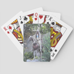 Native American Indian Chief with Horse image Poker Cards