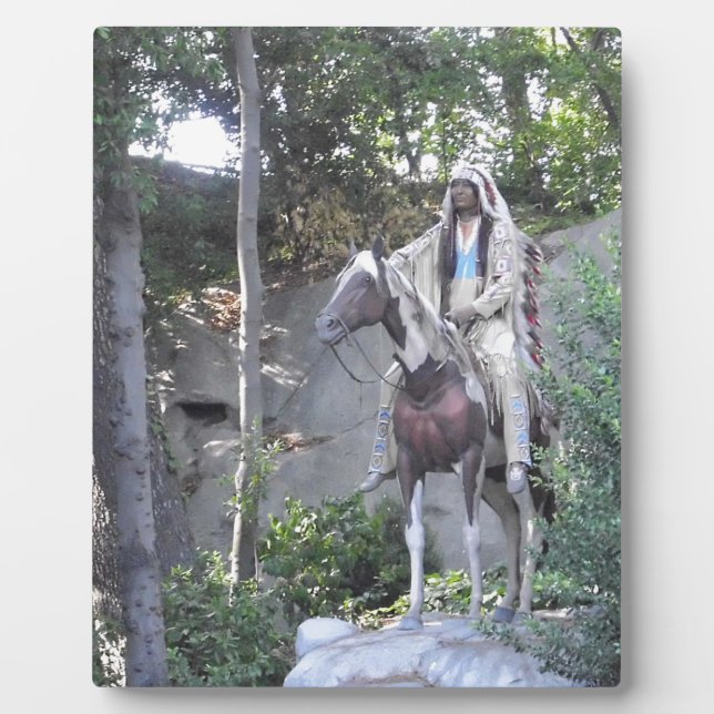Native American Indian Chief with Horse Plaque (Front)