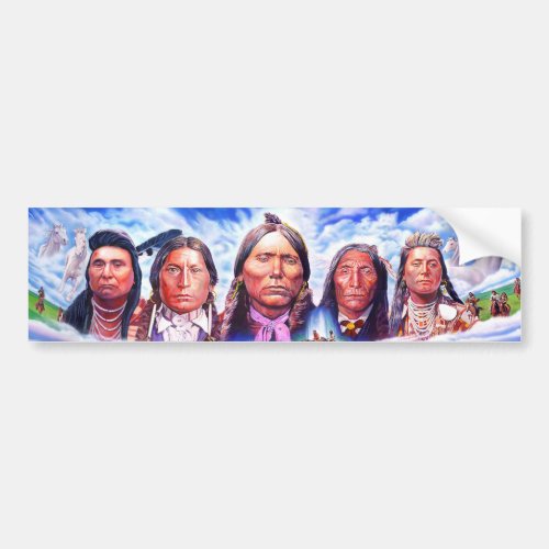 native american indian chiefs bumper sticker