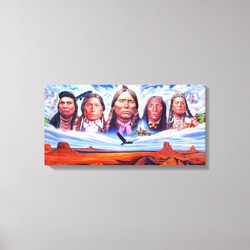 native american indian chiefs by serdar hizli canvas print