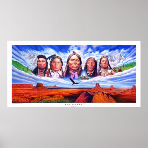 native american indian chiefs by serdar hizli poster