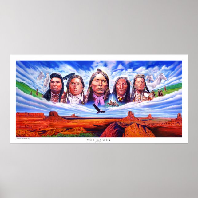 native american indian chiefs by serdar hizli poster (Front)