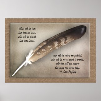 Native American Indian Cree Prophecy eagle feather Poster