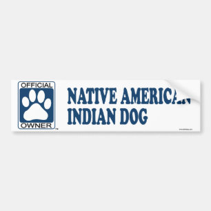 Native American Indian Dog Blue Bumper Sticker