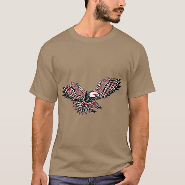 Native American Indian Eagle Totem Art Northwest T-Shirt (Front)