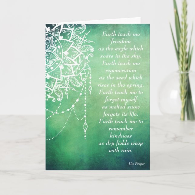 Native American Indian Earth Prayer Card (Front)