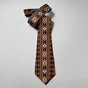 Native American Indian Geometric Pattern Neck Tie